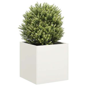 vidaXL Jardini&egrave;re blanc 40x40x40 cm acier lamin&eacute; &agrave; froid