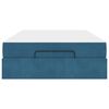 vidaXL Cadre de lit avec matelas avec matelas 2 pcs Bleu Velours