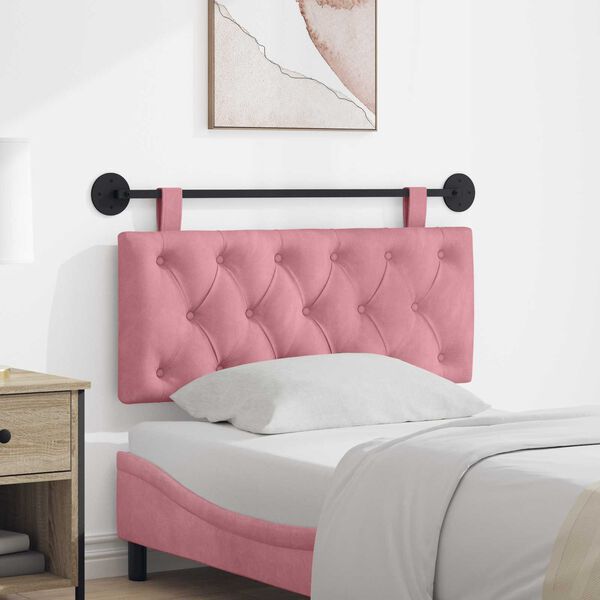 vidaXL T&ecirc;te de lit suspendue Rose 110 x 55 x 7 cm Velours
