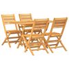 vidaXL Ensemble &agrave; manger de jardin 5 pcs Bois de teck massif