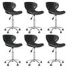 vidaXL Chaises pivotantes &agrave; manger lot de 6 noir similicuir