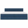 vidaXL Lit avec rangement et matelas avec matelas Bleu 200 x 200 cm