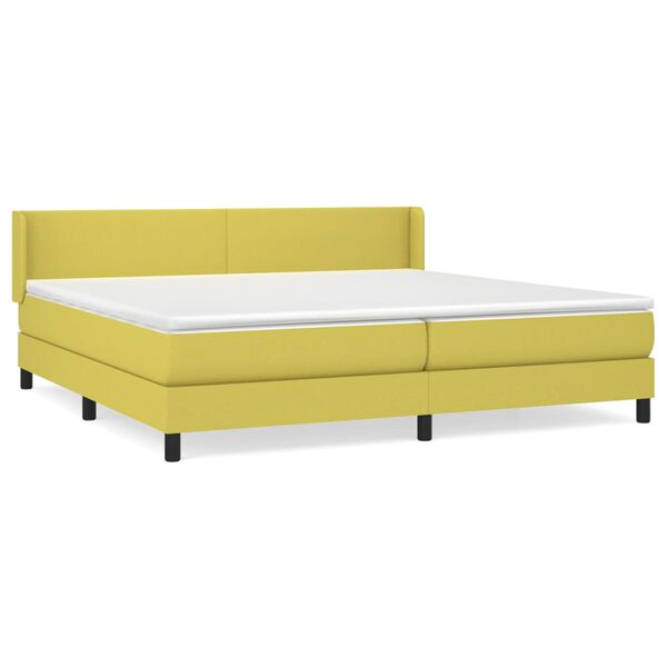 vidaXL Sommier &agrave; lattes de lit avec matelas Vert 200x200 cm Tissu