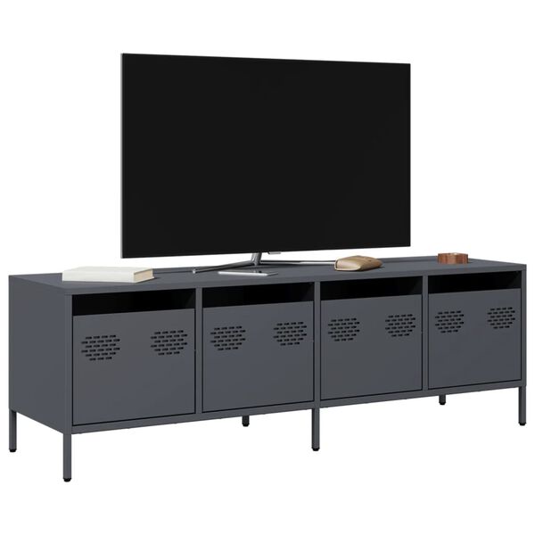 vidaXL Meuble TV anthracite 135x39x43,5 cm acier laminé à froid
