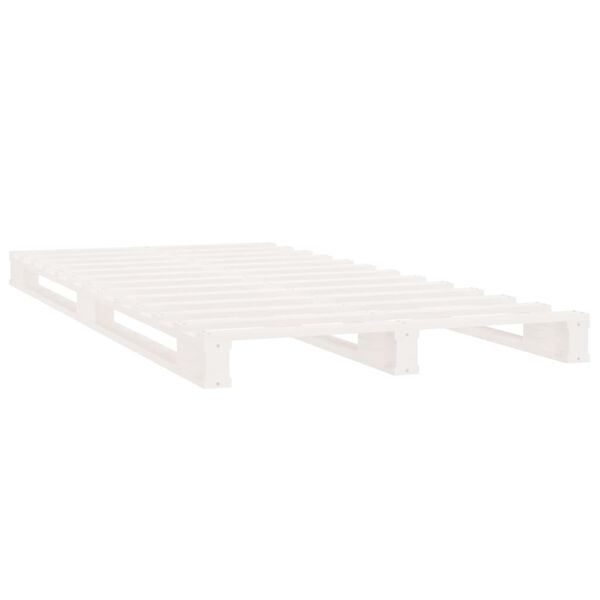 vidaXL Lit de palette Blanc 90x190 cm Bois de pin massif Simple