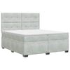 vidaXL Lit boxspring avec matelas Gris clair 200 x 200 cm Velours