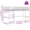 vidaXL Lit mezzanine pour enfants Blanc et Noir 80 x 200 cm M&eacute;tал