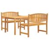 vidaXL Ensemble &agrave; manger de jardin 3 pcs Bois de teck massif
