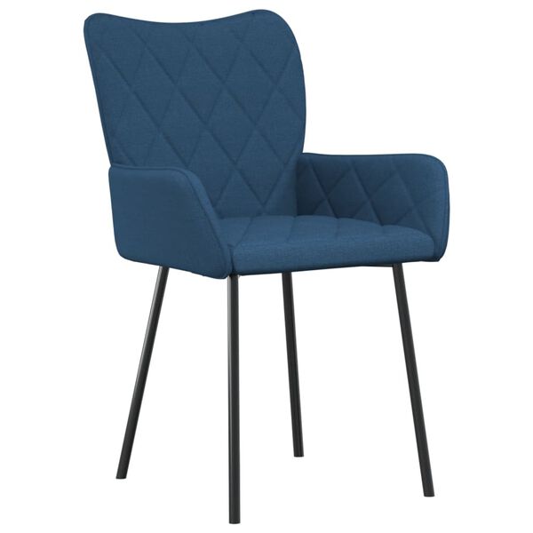 vidaXL Chaises à manger lot de 2 bleu tissu
