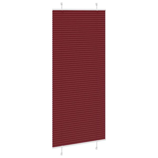 vidaXL Store pliss&eacute; rouge bordeaux 95x200 cm largeur du tissu 94,4 cm