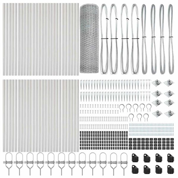 vidaXL Poteau de cl&ocirc;ture. Argent&eacute; 100 x 0,6 m (treillis de 13 mm)