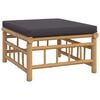 vidaXL Repose-pieds de jardin avec coussin gris fonc&eacute; bambou