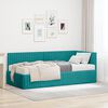 vidaXL Cadre de lit d'angle avec matelas 2 pcs Turquoise Velours