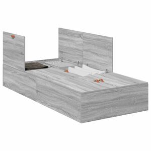 vidaXL Cadre de lit avec rangement avec porte Gris Sonoma 80 x 200 cm