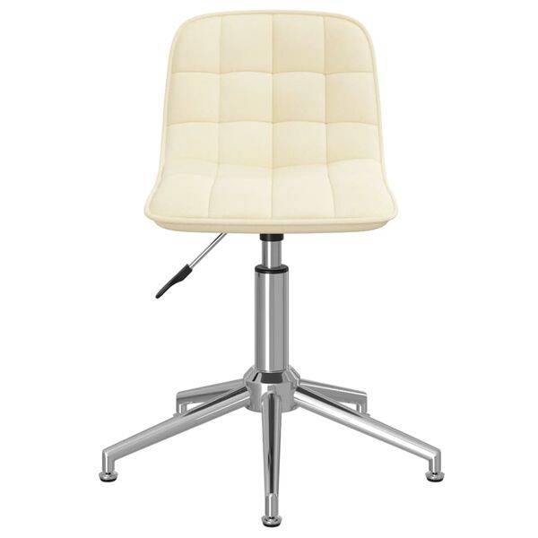 vidaXL Chaise pivotante de bureau Cr&egrave;me Tissu