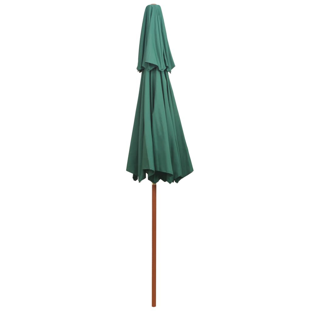 vidaXL Parasol 270x270 cm Poteau en Bois Vert Pare Soleil Parasol de Jardin 