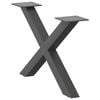 vidaXL Pieds de table basse en forme de X 2 pi&egrave;ces Anthracite 60 x (30-31) cm Acier