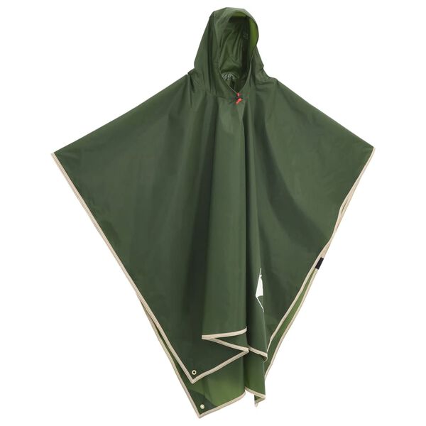 vidaXL Poncho de pluie avec capuche design 2 en 1 vert 223x145 cm