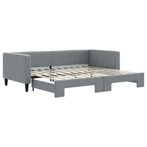 vidaXL Lit de jour avec gigogne sans matelas gris clair 90x200 cm