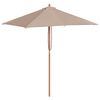 vidaXL Parasol d'ext&eacute;rieur avec m&acirc;t en bois 150x200 cm taupe