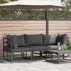 vidaXL Mobilier de jardin avec coussin avec oreiller Noir Aluminium