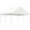 vidaXL Belv&eacute;d&egrave;re avec toit blanc 4,46x5,88x3,75 m poly&eacute;thyl&egrave;ne