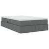 vidaXL Lit avec rangement et matelas Gris foncé 120 x 190 cm Polyester