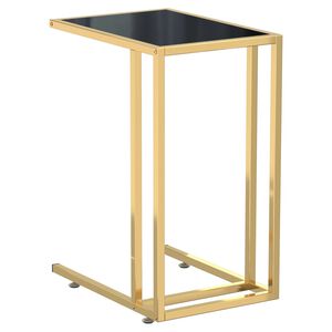 vidaXL Table d'appoint pour ordinateur Noir 50x35x65 cm Verre tremp&eacute;