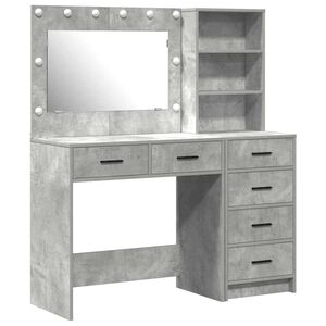 vidaXL Table de Toilette Gris 78.5 x 41 x 135 cm Bois d'ing&eacute;nierie