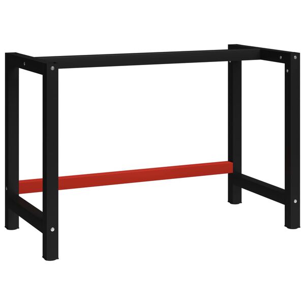 vidaXL Cadre de banc de travail M&eacute;tal 120x57x79 cm Noir et rouge