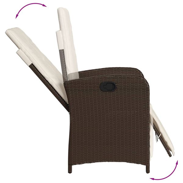 vidaXL Ensemble &agrave; manger de jardin et coussins 7 pcs marron rotin