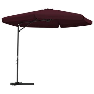vidaXL Parasol de jardin avec m&acirc;t en acier 300 cm Rouge bordeaux