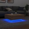 vidaXL Table basse avec lumières LED chêne sonoma 80x80x31 cm
