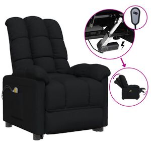 vidaXL Fauteuil &eacute;lectrique de massage Noir Tissu
