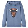 Sweatshirt &agrave; capuche pour enfants bleu m&eacute;lange 116