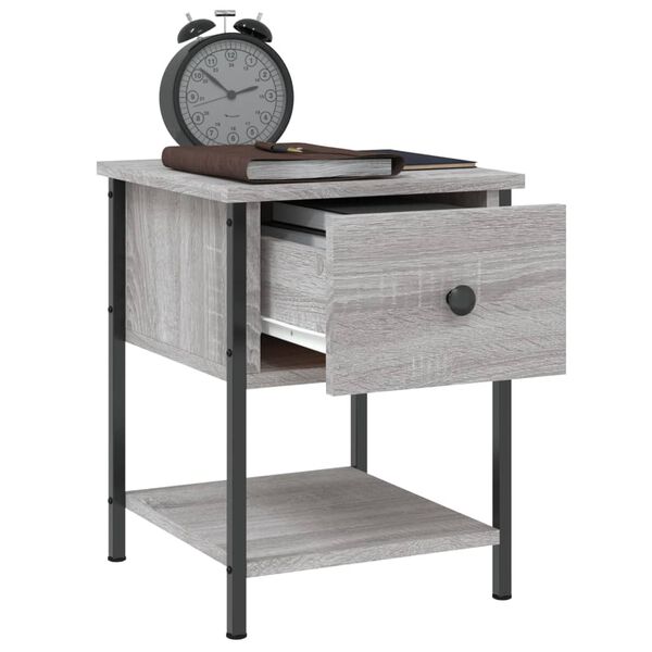 vidaXL Table de chevet sonoma gris 34x35,5x45 cm bois d'ingénierie