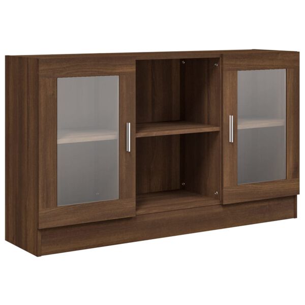 vidaXL Armoire à vitrine Chêne marron 120x30,5x70 cm Bois d'ingénierie