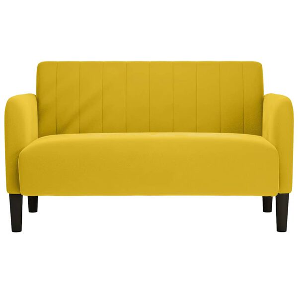 vidaXL Canap&eacute; causeuse jaune 109 cm velours