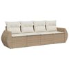 vidaXL Salon de jardin avec coussins 4 pcs beige r&eacute;sine tress&eacute;e