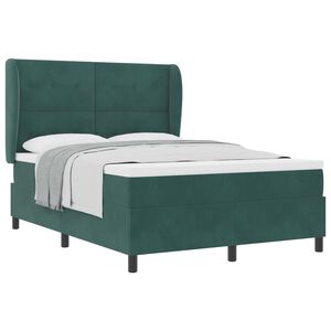vidaXL Lit &agrave; ressorts avec matelas Vert fonc&eacute; 200 x 160 cm Polyester