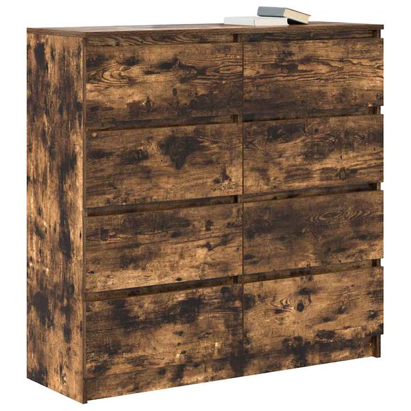 vidaXL Buffet ch&ecirc;ne fum&eacute; 100x35x99 cm bois d'ing&eacute;nierie