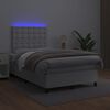 vidaXL Sommier &agrave; lattes de lit avec matelas et LED Blanc 120x200 cm