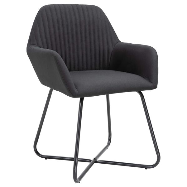 vidaXL Chaises &agrave; manger lot de 4 noir tissu