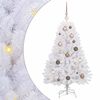 vidaXL Sapin de No&euml;l artificiel Blanc 68 x 68 x 120 cm PVC et m&eacute;tal
