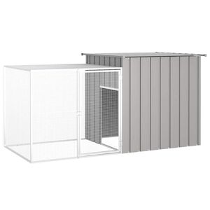 vidaXL Cage pour poules Gris 200x91x100 cm Acier galvanis&eacute;