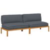vidaXL Ensemble de Canap&eacute;s 2 pc Anthracite Bois d'Acacia Massif