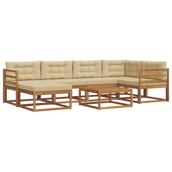 vidaXL Ensemble de canap&eacute;s d'ext&eacute;rieur 7 pcs Naturel et Beige