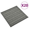 vidaXL Tapis 20 pcs Anthracite ray&eacute; 50 x 50 cm 100% Polypropyl&egrave;ne