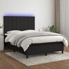 vidaXL Sommier &agrave; lattes de lit et matelas et LED Noir 140x190 cm Tissu
