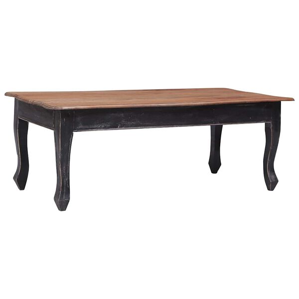 vidaXL Table basse Noir 120x60x45 cm Bois d'acajou massif